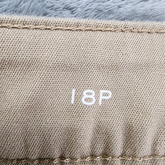 St Johns Bay Pants Womens 18P PETITE Tan Khaki High Rise Stretch Cotton Preppy - Picture 6 of 13